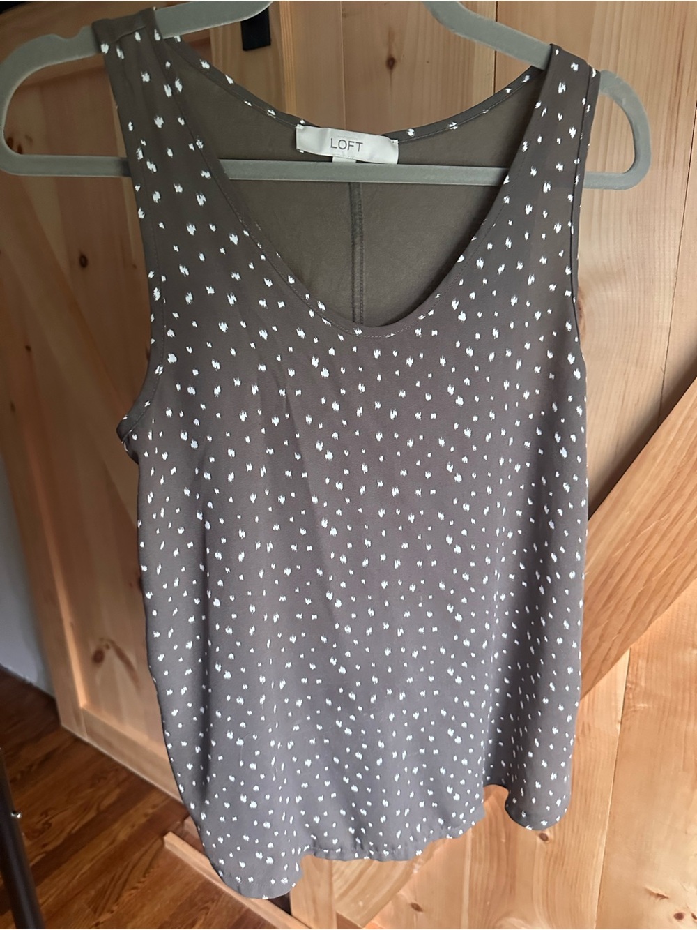 LOFT Greenish Sleeveless Print Tank
